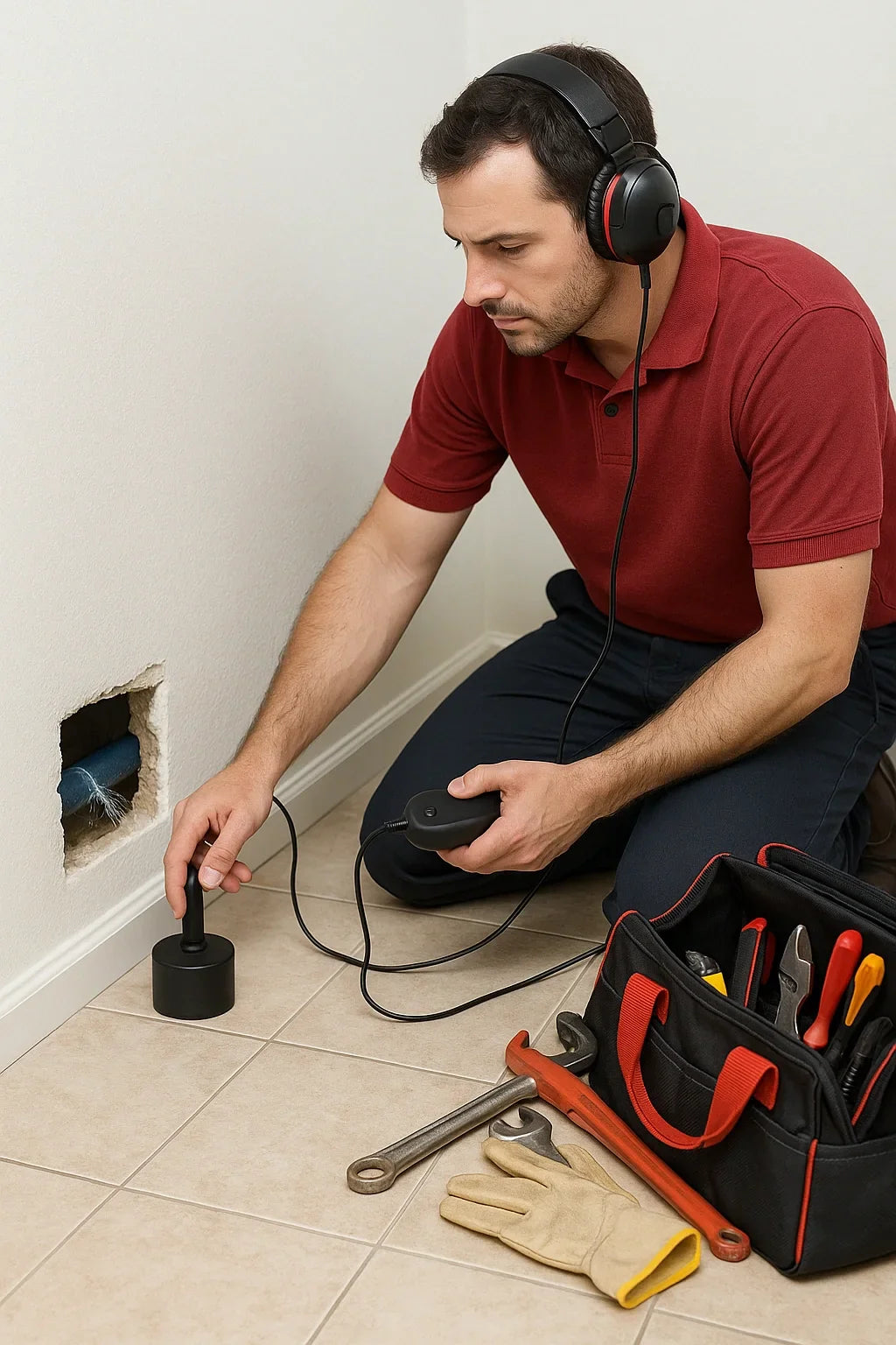 Détecteur de Fuite d'Eau Professionnel avec Casque