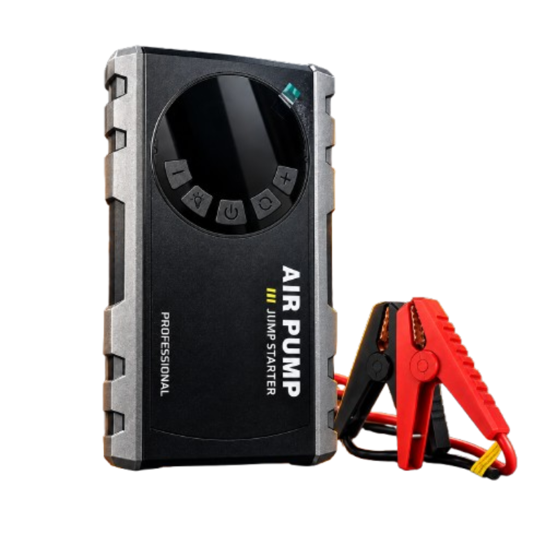 Kit de Secours Auto 4-en-1 — Démarreur, Gonfleur, Lampe & Batterie Externe_