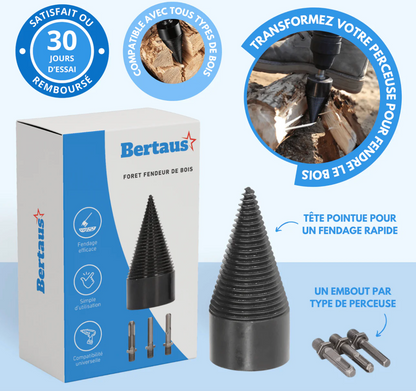 Foret fendeur de bois – Cône fendeur pour perceuse